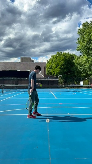 Flat and kick serve example (behind)