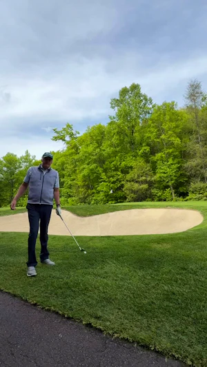 Executing a chip shot over a bunker