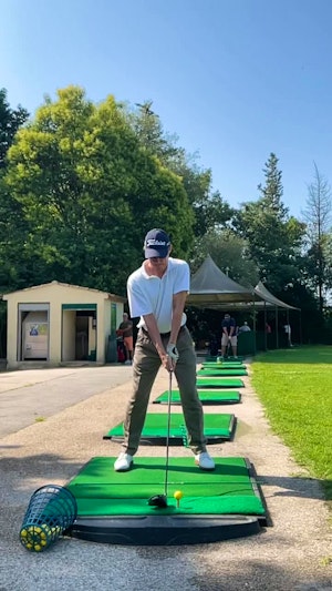 Driver and 6 iron swings. Face on at normal speed