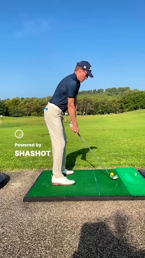 7 iron with shot tracer and clubhead path
