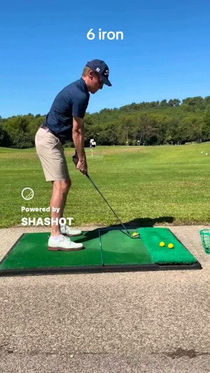 6 iron with shot tracer and clubhead path 