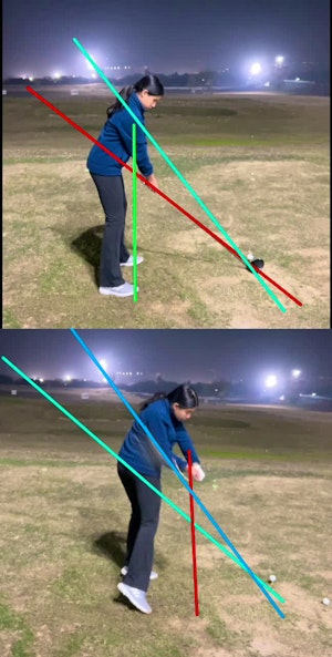 Annika- hand path stays in, body lines closed and arm speed 