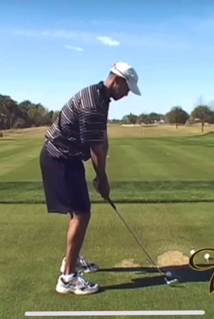 Tiger Woods Iron Down the line