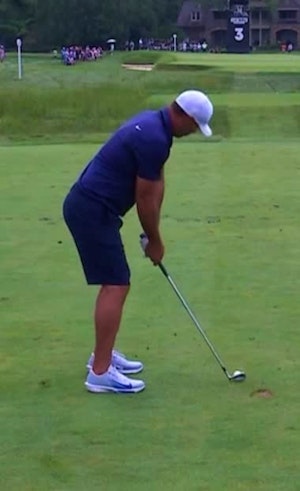 Brooks Koepka iron down the line 
